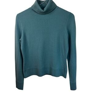 100% Cashmere | Bloomingdale’s Aqua Long Sleeve Turtleneck Sweater | Medium